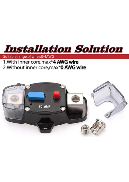 Manuel Sıfırlama ile 12-48 V Dc 60 Amp Devre Kesici, Araba Rv Marine Için 0-8 Ölçer Trolling Araba Stereo Ses Inline Sigorta (Yurt Dışından) modelleri