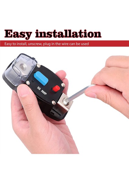 Manuel Sıfırlama ile 12-48 V Dc 60 Amp Devre Kesici, Araba Rv Marine Için 0-8 Ölçer Trolling Araba Stereo Ses Inline Sigorta (Yurt Dışından) indirimleri