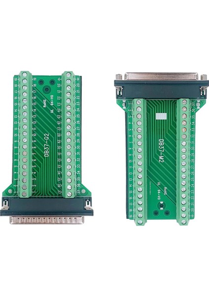 2 Adet DB37 Erkek Dişi Breakout Board Konnektörü, RS232 D-Sub Seri 37 Pin Port Terminali Lehimsiz Adaptör (Yurt Dışından)