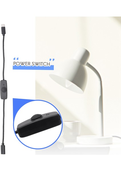 Güç Anahtarı USB Tip C Gösterge Işığı ile Erkek - Kadın Raspberry Pi 4b Için Usb-C Uzatma Kablosu Anahtarı (Yurt Dışından)