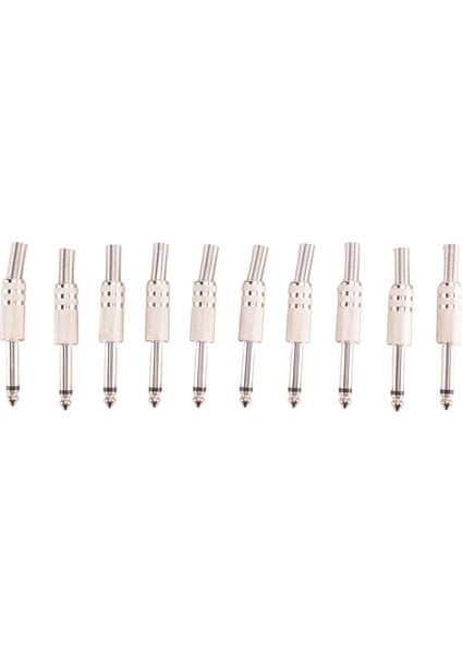 6.35MM Mono Amplifikatör Fişi 1/4 Inç Erkek Mono Mono Jack Ses Kablosu Konektörü Fişi Mikrofon Ses Konnektörleri 10 Adet (Yurt Dışından)