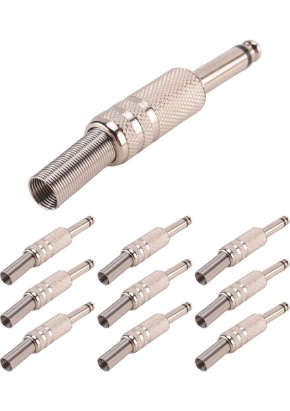 6.35MM Mono Amplifikatör Fişi 1/4 Inç Erkek Mono Mono Jack Ses Kablosu Konektörü Fişi Mikrofon Ses Konnektörleri 10 Adet (Yurt Dışından)
