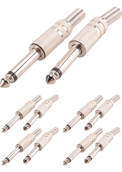 6.35MM Mono Amplifikatör Fişi 1/4 Inç Erkek Mono Mono Jack Ses Kablosu Konektörü Fişi Mikrofon Ses Konnektörleri 10 Adet (Yurt Dışından)