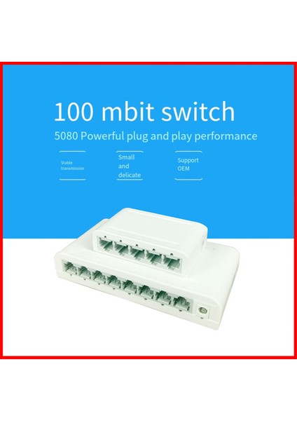 5 Port Veri Anahtarı, Ağ Hub'ı, Masaüstü Ethernet Ayırıcı, Tak ve Çalıştır Korumalı Portlar Fansız Sessiz (Yurt Dışından)