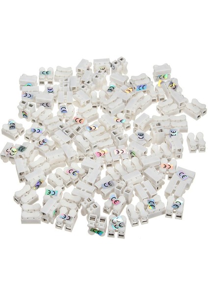 100 Adet Plastik 2 Pinli Itmeli Hızlı Kablo Konektörü Kablolama Terminali 10A 250V (Yurt Dışından)
