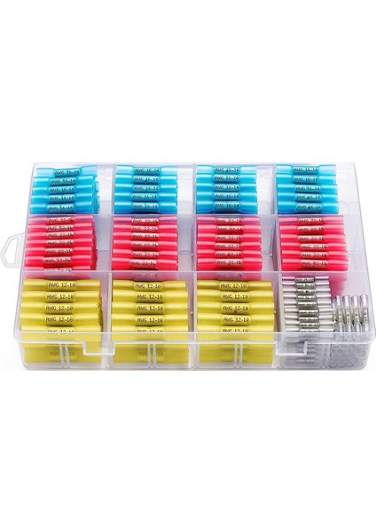 210PCS Isıyla Daralan Butt Konnektörleri, Deniz Sınıfı Elektrik Teli Konnektörleri Kiti, Kablo, Tekne, Kablolama Için (Yurt Dışından)