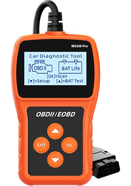 MS309PRO Obd2 Tarayıcı Tanılama Aracı Akü Araba Arıza Kodu Okuyucu Motor Test Cihazı Analiz Cihazı 2.4 Inç LCD Ekranlı (Yurt Dışından)