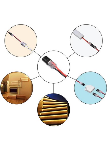 20 Adet Çift Kablolu Tak-Çıkar Konnektör, Takılabilir 2 Pin 2 Yollu LED Kablo Konnektörleri, Kilitli Tokalı Hızlı Kablo Konnektörleri (Yurt Dışından)