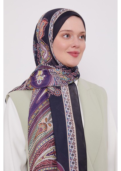 Siyah-Kırmızı Etnik Desen Sport Şal