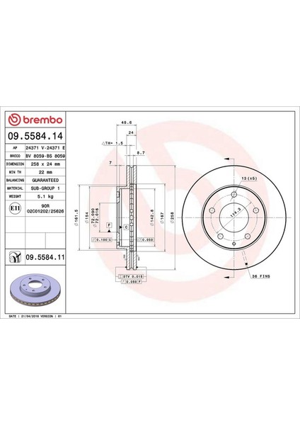 Ön Disk Takım Havalı (2 Adet) Mazda 626 Ym 1.8ı-2.0ı-2.5ı 91>