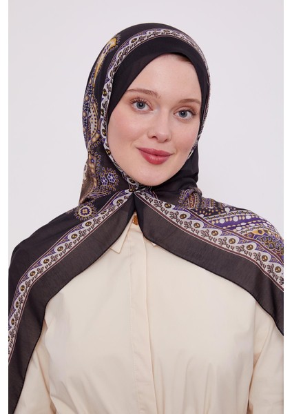 Siyah-Mor Etnik Desen Sport Şal modelleri