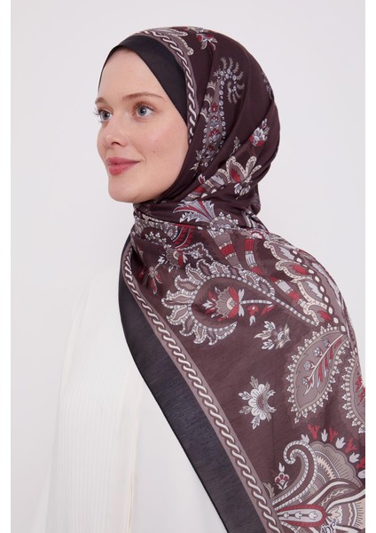 Açık Kahve Sarmal Etnik Sport Şal