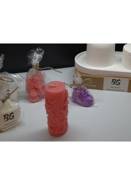 Kiraz Çiçeği Kokulu Kırmızı Renkli Silindirik Çiçek Mum fiyatları