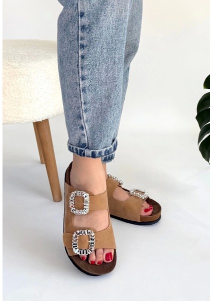 Nool Camel Nubuk Terlik modelleri