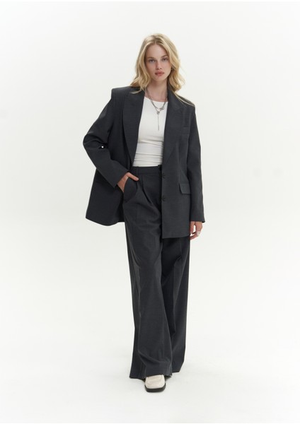 Jessical Çizgili Antrasit Blazer modelleri