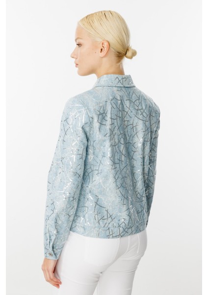 Pul Işlemeli Kot Mont Blue 06026 fiyatları