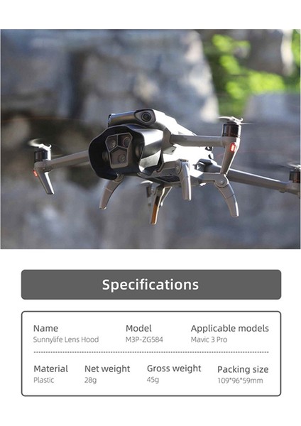 Sunnylıfe Mavic3 Pro Lens Parasoley Royal 3 Pro Gimbal Koruyucu Parlama Önleyici Güneş Kılıfı Çok Işlevli Aksesuarlar (Yurt Dışından) modelleri