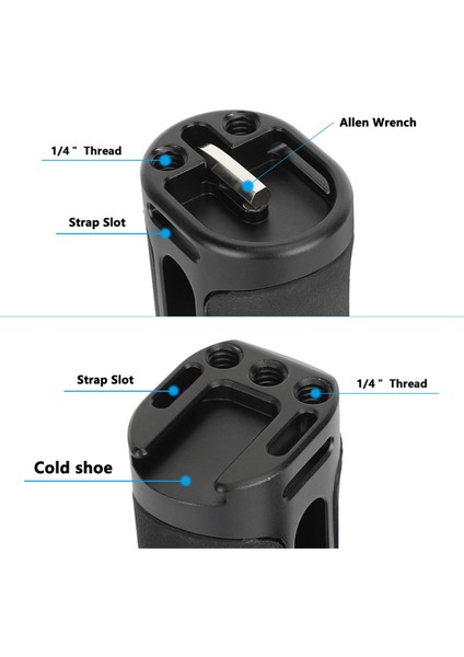 Sol Sağ El Için Çift 1/4 In-20 Vida Montajlı Evrensel Yan Sap Tutacağı Monitör Kamera Kafesi Sap Tutacağı (Yurt Dışından) fiyatları
