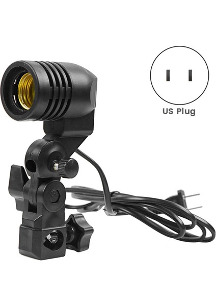 Işık Lambası Fotoğraf Stüdyosu E27 Ac Soket Fotoğraf 1.8 M Kablo Kordon Ampul Standı Şemsiye Tutucu Ampul Montaj Abd Plug (Yurt Dışından)