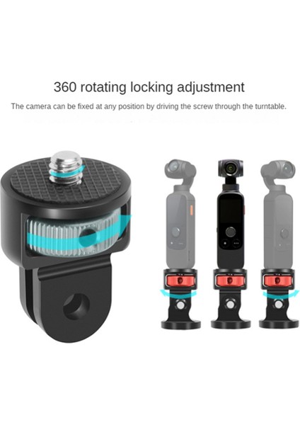 Gopro Serisi Djı INSTA360 Spor Kamera Aksesuarları Için Çok Fonksiyonlu 1/4 Adaptör Arayüzü 1/4 Adaptör, Siyah (Yurt Dışından)