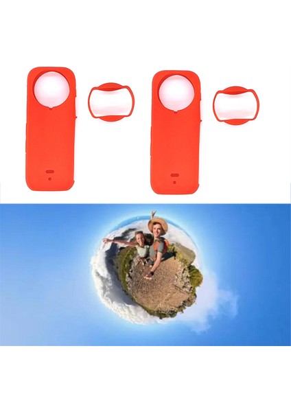 Spor Kamera Lensli Silikon Kılıf INSTA360 X4 Panorama Gövde Toz Geçirmez, Düşmeye Dayanıklı, Her Yönüyle Silikon Kılıf, Kırmızı (Yurt Dışından) fırsatları