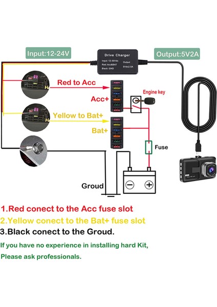 70MAI 4K A800S A500S D06 D07 D08 M300 Sabit Kablolama Kiti UP02 Araba Dvr 24H Park Monitörü Için Park Izleme Kablosu (Yurt Dışından)