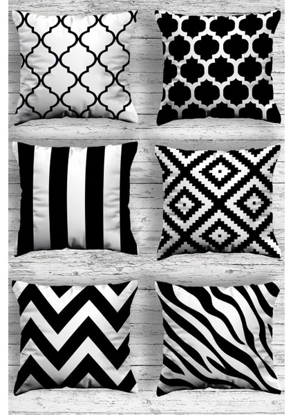 Renkli 6'lı Dekoratif Kırlent Kılıfı Seti, Şık ve Rahat Ev Dekoru