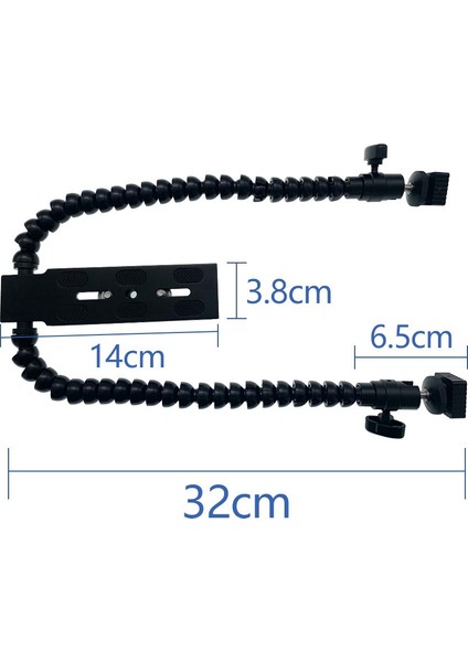 Esnek Çift Kollu Sıcak Yuva Flaş Braketi Montaj Tutucu Canon Nikon Pentax Makro Çekim Kamera Aksesuarları (Yurt Dışından) fiyatları