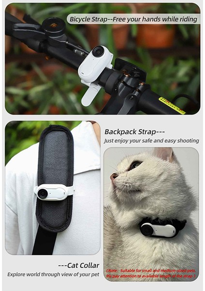 Sunnylife INSTA360 Go3 Spor Genişletme Kayışı Silikon Koruyucu Kılıf Monteli Bilek Kayışı Sırt Çantası Kayışı, 1 Set Siyah (Yurt Dışından)