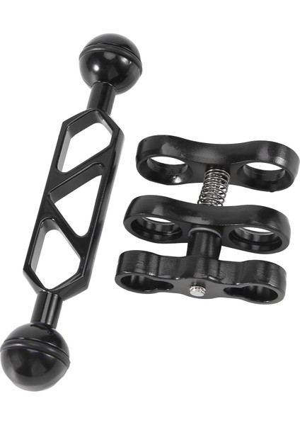 Alüminyum Alaşımlı Tüplü Dalış Işıklı Fener Çift Küresel Mafsal Kol ve 1 Takım Kelebek Klip Kelepçe Dağı Sualtı Fotoğraf Kamera (Yurt Dışından)