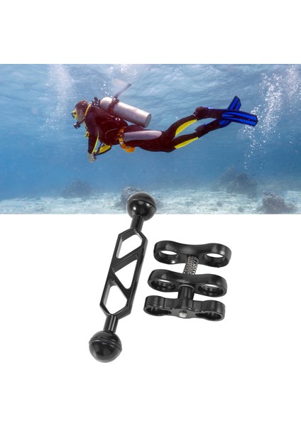 Alüminyum Alaşımlı Tüplü Dalış Işıklı Fener Çift Küresel Mafsal Kol ve 1 Takım Kelebek Klip Kelepçe Dağı Sualtı Fotoğraf Kamera (Yurt Dışından) modelleri