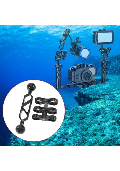 Alüminyum Alaşımlı Tüplü Dalış Işıklı Fener Çift Küresel Mafsal Kol ve 1 Takım Kelebek Klip Kelepçe Dağı Sualtı Fotoğraf Kamera (Yurt Dışından) fırsatları