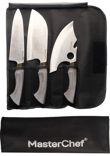 Masterchef Çantalı 3’lü Şef Kemik Rengi Set - 3mm Çelik