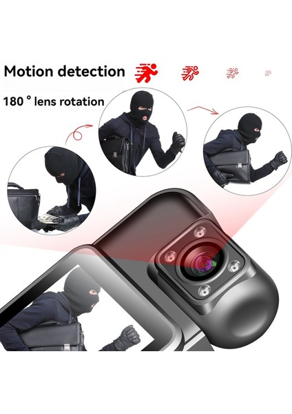 Wifi Mini Kamera 4K Hd Dijital Video Kaydedici 180° Döndürülebilir Lens Taşınabilir Aksiyon Kamera Kaydedici 64G (Yurt Dışından) modelleri