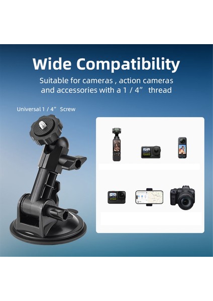 Pocket Serisi/actıon Serisi/ınsta 360 Serisi Spor Kameraları Için Ayarlanabilir Spor Kamerası Vantuzlu Montaj (Yurt Dışından) modelleri