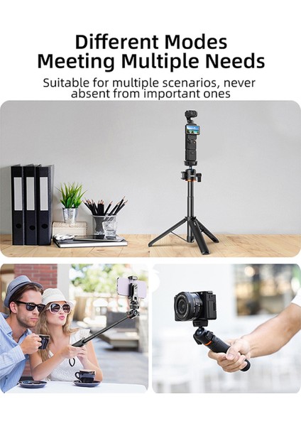 Vrıg Tp-06 Tripod Stand Selfie Çubuğu Alüminyum Alaşımlı 1/4 Inç Vida Soğuk Ayakkabı Montajı 360° Dönebilen Selfie Çubuğu (Yurt Dışından) indirimleri