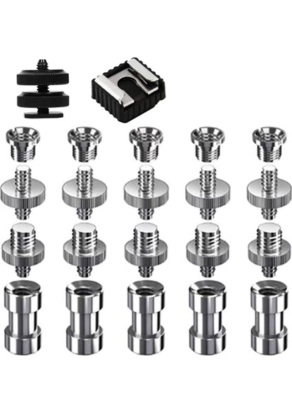 22 Adet Kamera Vida Montaj Seti 1/4 Ila 3/8 Kamera Tripod Vida Adaptörü, 1/4 Ila 1/4 Vida, Kamera Sıcak Yuva Montaj Adaptörü (Yurt Dışından)