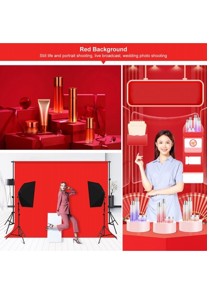 3X2M Fotoğraf Arka Plan Bezi Stüdyo Canlı Portre Bezi Anahtarsız Kumaş Çok Fonksiyonlu Fotoğraf Arka Plan Bezi, Kırmızı (Yurt Dışından) indirimleri
