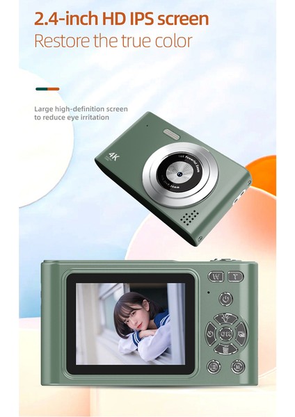 Hd 1080P 2.4 Inç 240X320 Dijital Kamera Şarj Edilebilir Kameralar 16X Zoom Kompakt Kamera 44MP Kameralar, Yeşil (Yurt Dışından) indirimleri