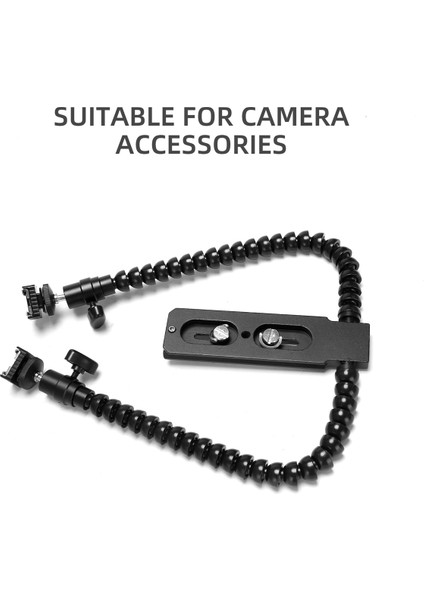 Yeni Esnek Çift Kol Sıcak Ayakkabı Flaş Braketi Montaj Tutucu Canon Nikon Pentax Makro Çekim Kamera Aksesuarları (Yurt Dışından) fırsatları