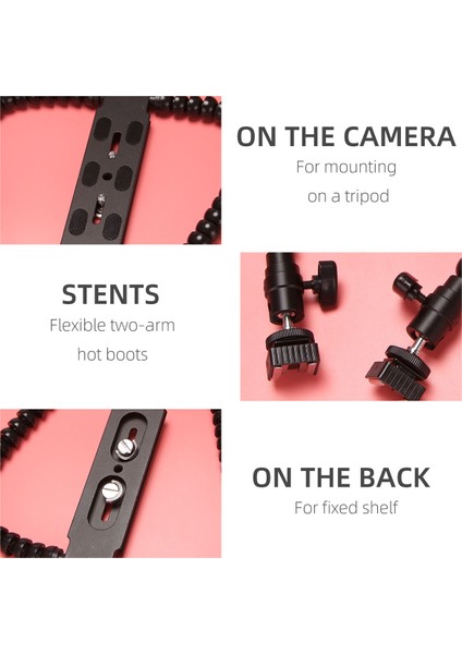 Yeni Esnek Çift Kol Sıcak Ayakkabı Flaş Braketi Montaj Tutucu Canon Nikon Pentax Makro Çekim Kamera Aksesuarları (Yurt Dışından) indirimleri