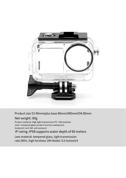 Djı Action 3 Action 4 Action Kamera Su Geçirmez Kılıf Dalış 40M Derinlik Soğuk Ayakkabı Açılış Tasarımı (Yurt Dışından) modelleri