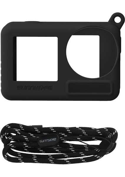 Sunnylıfe Djı Osmo Actıon 3 Için Koruyucu Kılıf Silikon Saplı Kılıf, Kordonlu Çizilmez Kapak Kılıfı, Siyah (Yurt Dışından)