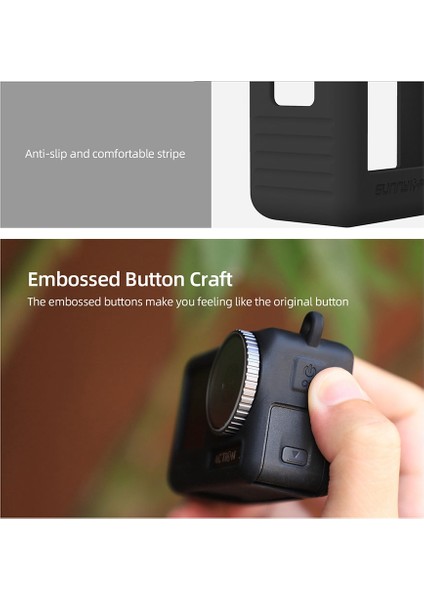 Sunnylıfe Djı Osmo Actıon 3 Için Koruyucu Kılıf Silikon Saplı Kılıf, Kordonlu Çizilmez Kapak Kılıfı, Siyah (Yurt Dışından) fırsatları