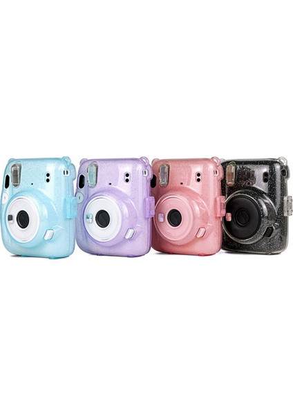 Instax Mini 11 Için Çıkarılabilir Omuz Askılı Şeffaf Mini Kamera Çantası Parıltılı Kristal Sert Kabuk (Şeffaf) (Yurt Dışından)