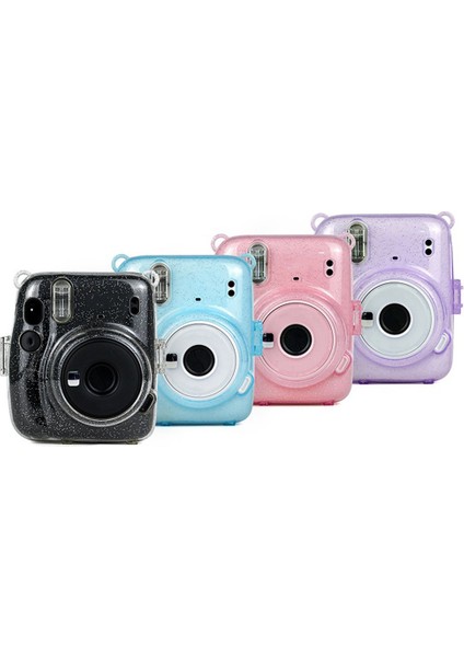 Instax Mini 11 Için Çıkarılabilir Omuz Askılı Şeffaf Mini Kamera Çantası Parıltılı Kristal Sert Kabuk (Şeffaf) (Yurt Dışından)