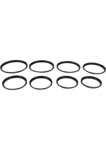 Parça Step-Up Adaptör Halkası Seti, 49-52MM, 52-55MM, 55-58MM, 58-62MM, 62-67MM, 67-72MM, 72-77MM, 77-82MM Içerir-Siyah (Yurt Dışından)