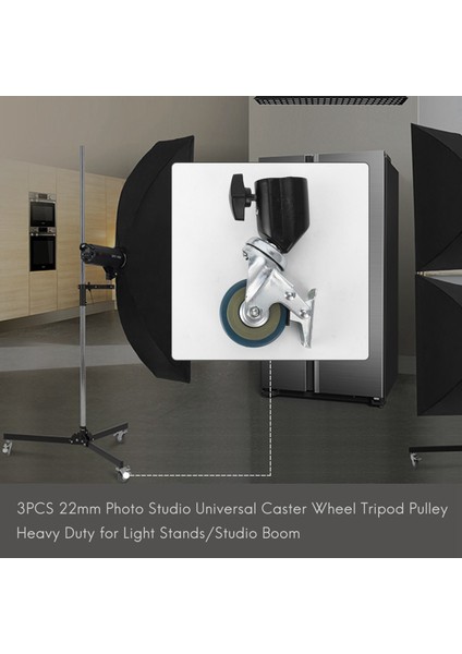 3 Adet 22MM Fotoğraf Stüdyosu Evrensel Sarhoş Tekerlek Tripod Kasnağı Ağır Işık Standları/stüdyo Bomu (Yurt Dışından) modelleri