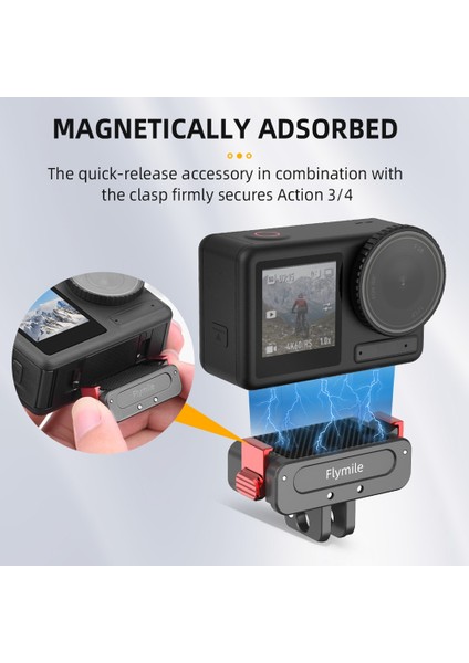 Flymile Spor Kamerası Hızlı Çıkarma Montajı Manyetik Adaptör Montajı Action 3/4 Için (Yurt Dışından) fiyatları