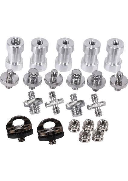 Kamera Vidaları, 22 Adet Dönüştürücü Dişli Vidalar Adaptör Montaj Seti Kamera/tripod/monopod/ışık Standı/hızlı Çıkarılan Boyun Askısı (Yurt Dışından)